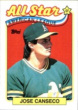 Jose Canseco 1989 Topps #401 Oakland Athletics FREE SHIPPING AutographDen