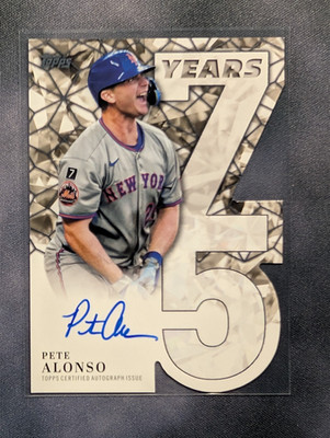 Topps 2026 75 Years of Topps Pete Alonso Autograph 33/75 #75YA-PA Mets Card