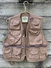 VTG IDEAL Tactical Cotton Fishing Vest KOREAN MADE Mens Size M Brown RARE EUC