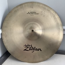 Zildjian A Medium Thin Crash 18 Inch Cymbal with Crack 1533 grams READ Video