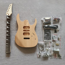 DIY24F electric ibn guitar kits set 2pcs mahogany body maple neck single tremolo