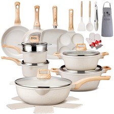 27PCS Pots and Pans Set, Nonstick Ceramic Cookware Set, Healthy Kitchen Cooking