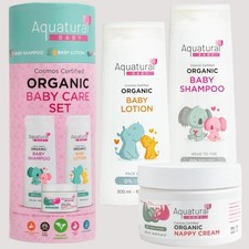 Organic Baby Essentials Bath Care Set - Certified Organic Baby Shampoo, Lotio...