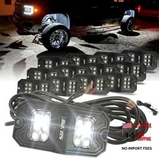 12 Pods White Rock Lights Quick Connect, 18 Wide-Angle Chips, 4M 12Pcs white
