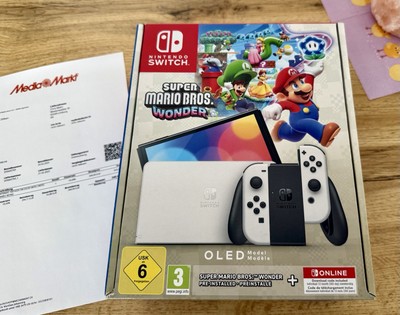 Switch OLED Weiß Super Mario Bros. Wonder Bundle Neu OVP mit Rechnung 