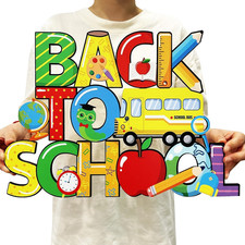 Back to School Decorations Wooden Sign Back to School Supplies Wood Cutout Photo