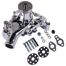 High Volume Flow Chrome Aluminum Long Water Pump Replacement For Chevy Sbc High Volume Flow Chrome Aluminum Long Water Pump Replacement For Chevy Sbc