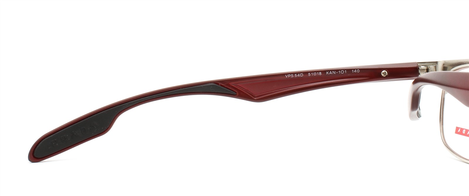 Prada Sport VPS 54D KAN-1O1 Eyeglasses Glasses Matte Silver Dark Red No Case thumbnail 8