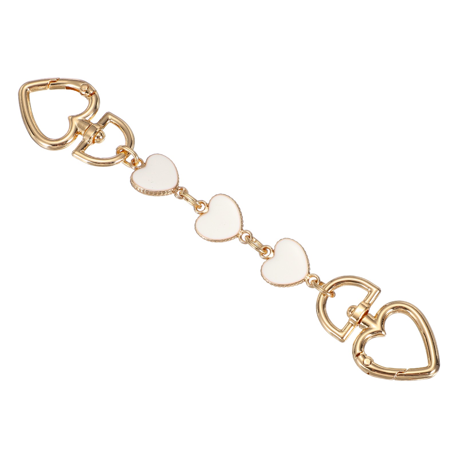 Elegant Rhinestone Heart Purse Strap Extender