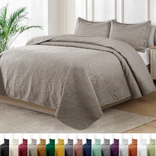 Luxury Cooling Comforter Bedding Set Quilted Coverlet Bedspread Bed Throw King