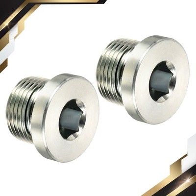 2Pack M20*1.5 Hex Head Pipe Fitting Plug Male Thread 45# Steel Plug
