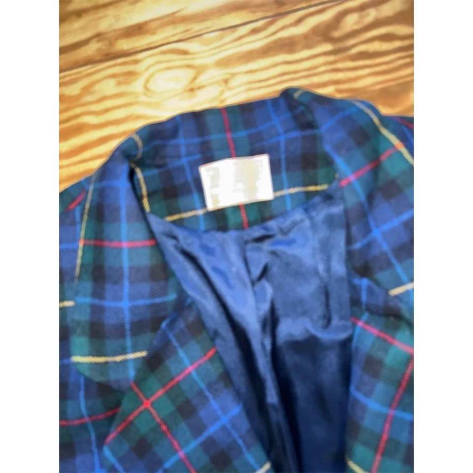 Pendleton женщин Tartan клетку шерсти юбка костюм комплект размер 10 винтажный 2 ПК офис сирена - Изображение 4 из 4