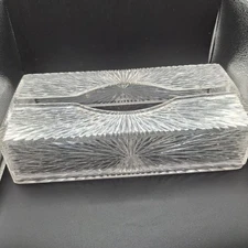 Vintage Celebrity Inc. Crystal Clear Acrylic Tissue Box Cover Holder Made In USA