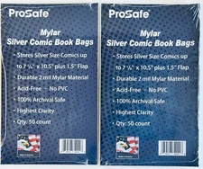 200 Mylar Comic Bags + White Boards Silver Age 2mil Ultra Clear Archival Sleeves