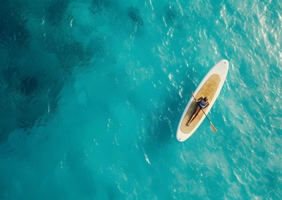 Serene Ocean Paddleboard Wandkunst Poster - Entspannende Küstendekoration