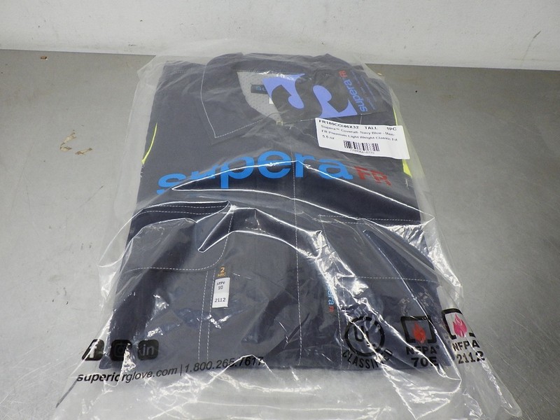 NEW! Supera FR Hi-Viz Navy Blue PPE Coverall FR180CO/46X32 Tall 