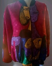 Pablo Picasso BomberJacket  Matching Scarf Vintage 80s Reversible Both Stunning