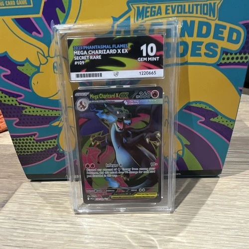 ACE Grading 10 Pokemon TCG Mega Charizard X EX Secret Rare 109/094 2025
