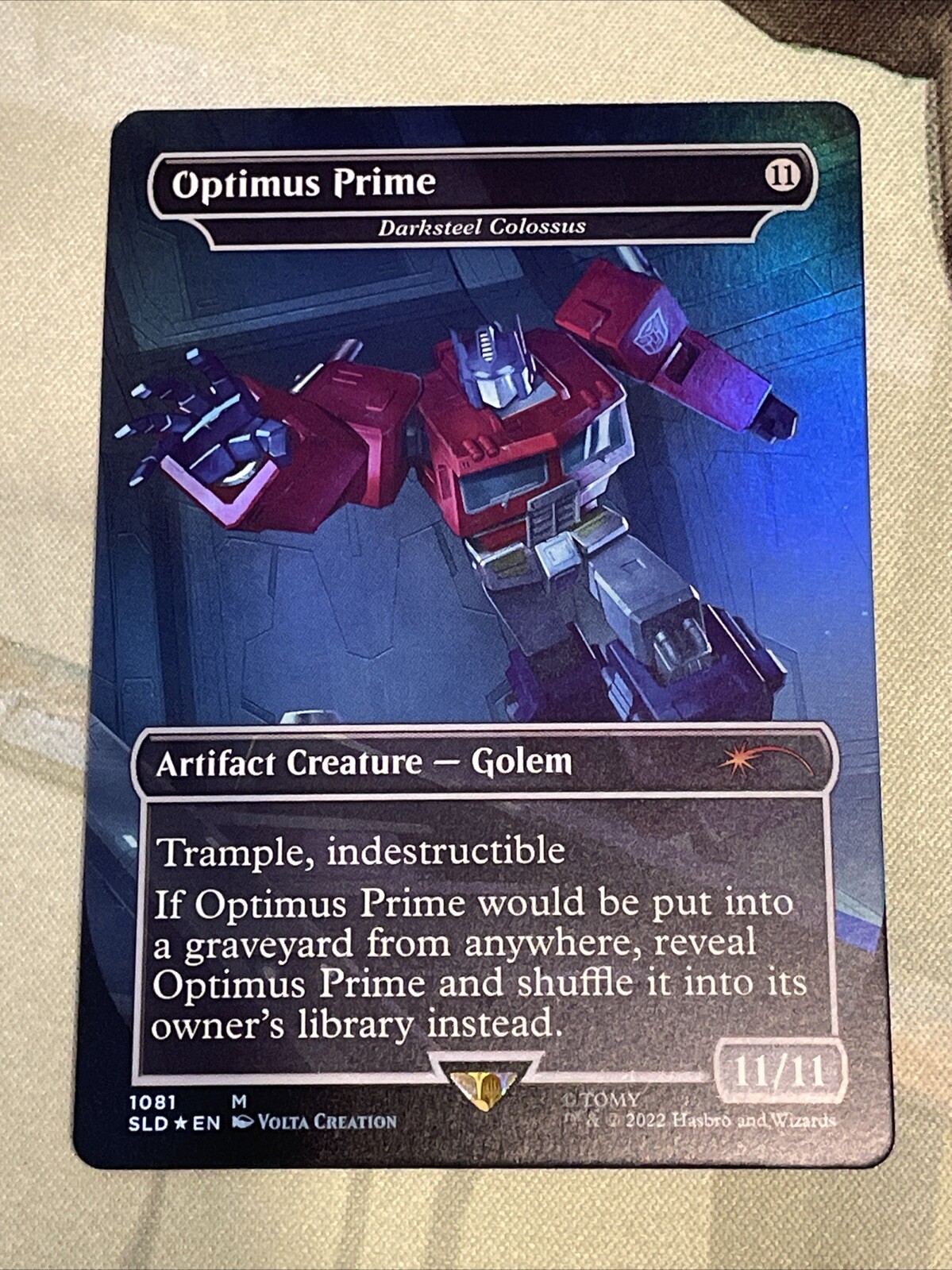 Optimus Prime Darksteel Colossus *BORDERLESS FOIL* Secret Lair 1081 NM MTG