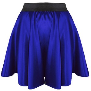 skirt short waist satin mini pleated elastic retro royal dress