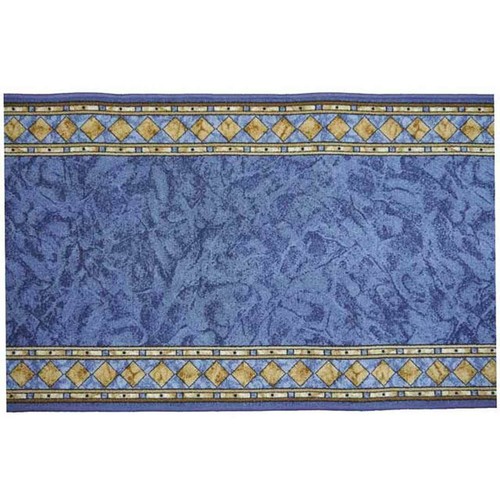 Hallway Runner Carpet Rug Blue 67cm Rubber Backed Cheops Per Metre Floor Mat New - Bild 1 von 3