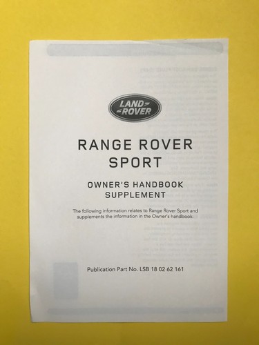 2016 Land Range Rover Sport HSE Supercharged Owners Navigation Manual Book Set - Picture 9 of 17