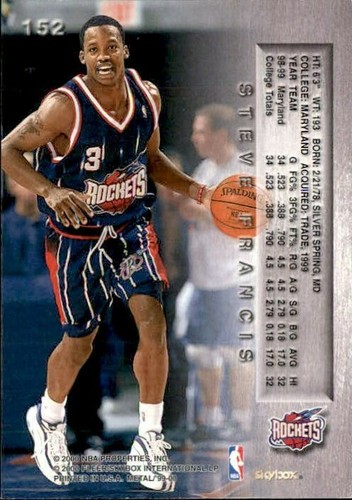 Steve Francis 1999-00 Skybox Metal Rookie Card #152 - Picture 2 of 2