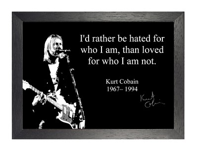 Kurt Cobain Inspiration Quote Autograph Copy Music Icon Rock Poster Be Yourself