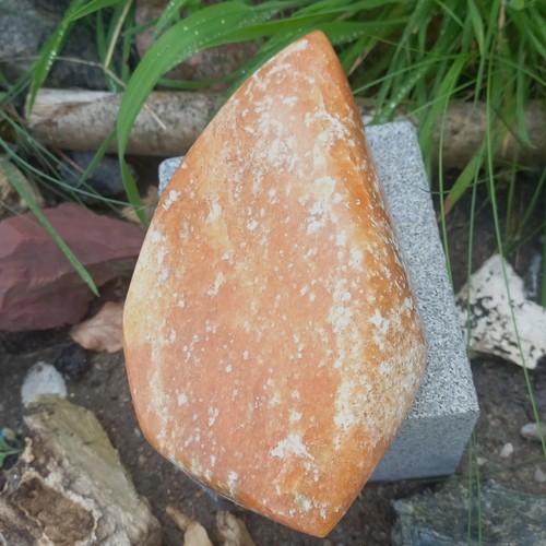 Orangenkalzit Kalzit Calzit Orangenkalcit Skulptur 1,3Kg Lebenslust Freude Zen - Bild 5 von 13