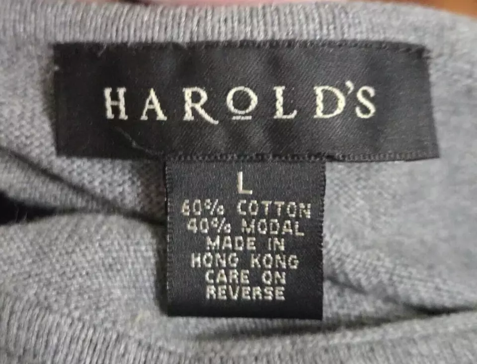 Suéter tejido Harolds para mujer grande de algodón de nailon gris y negro manga 3/4 A304 Foto 4 de 4