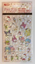Sandylion x Sanrio Prismatic Sticker 4 Sheet Pack Hello Kitty Little Twin Stars