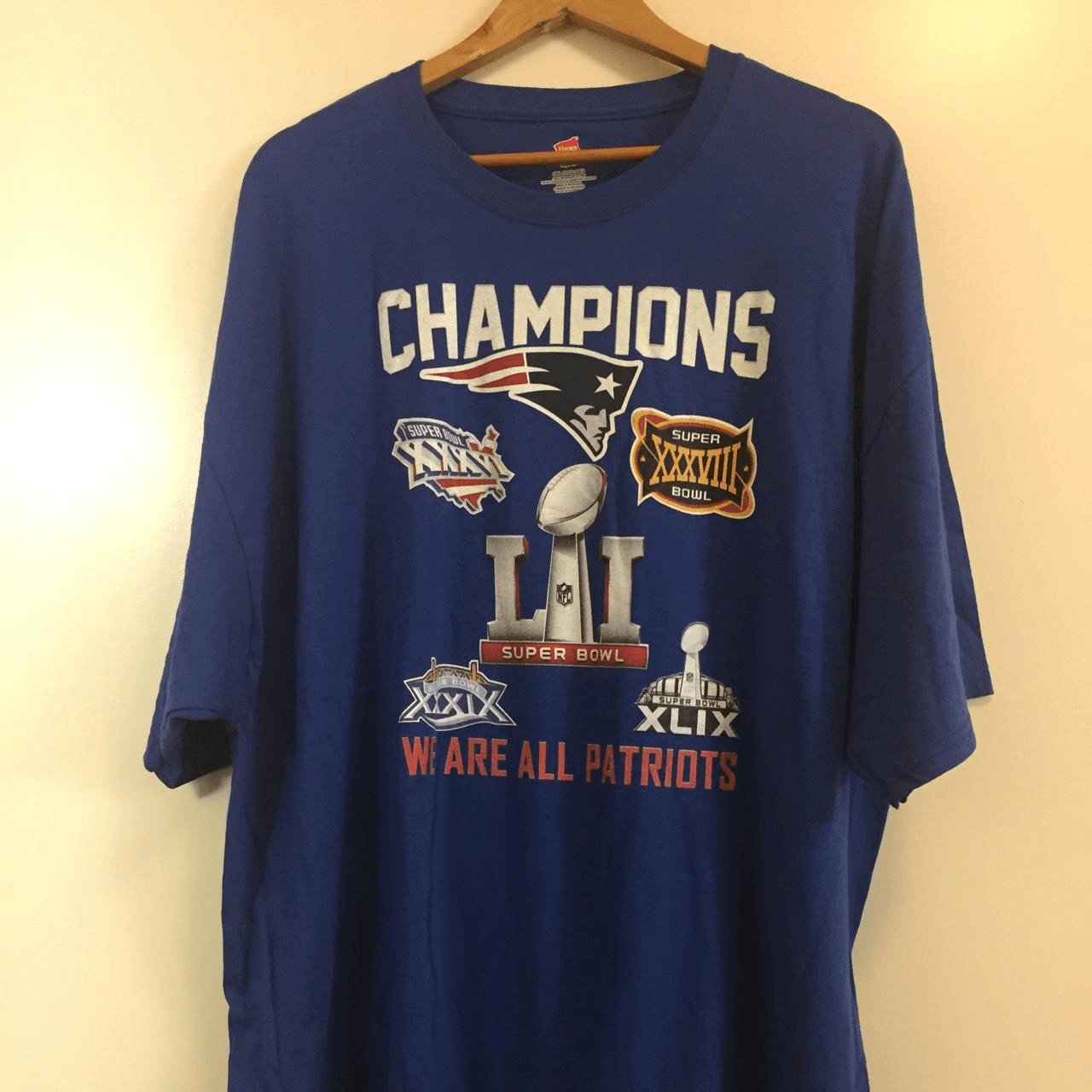 Patriots Champions T-Shirt in Comfortable 3X Size
