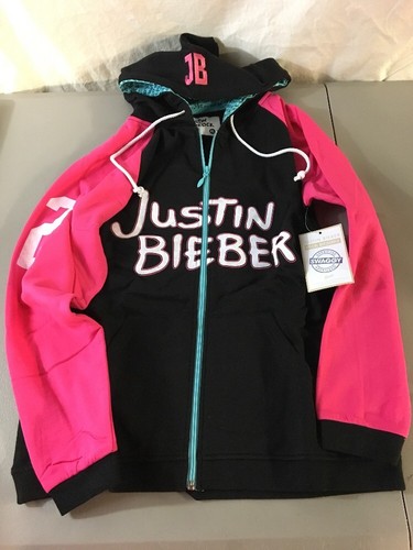 New & Sealed Official Justin Bieber Juniors Zip Up Hoodie Authentic Sweatshirt - Picture 3 of 10