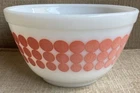 Vintage Pyrex Orange/Pink Polka Dot Small 1 1/2 Pint Nesting Mixing Bowl  #401