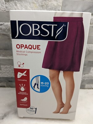 Jobst Opaque Firm Medical Compression Stockings 15-20mm Natural Size Large, New