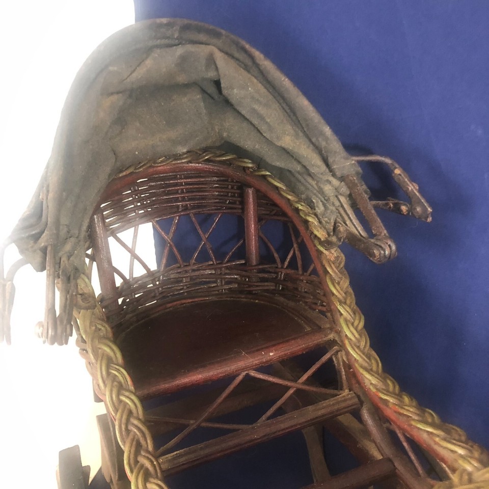 Vintage Wood, Wicker & Metal Carriage with Horse & Dr eBay