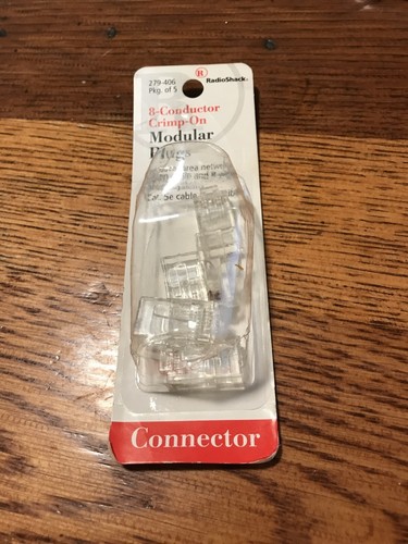 Genuine RadioShack (279-406) 8-Conductor Crimp-On Connector Modular Plugs *NEW* - Photo 2/3