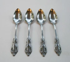 Oneida Monte Carlo Stainless Steel Citrus Grapefruit Spoon Lot of 4