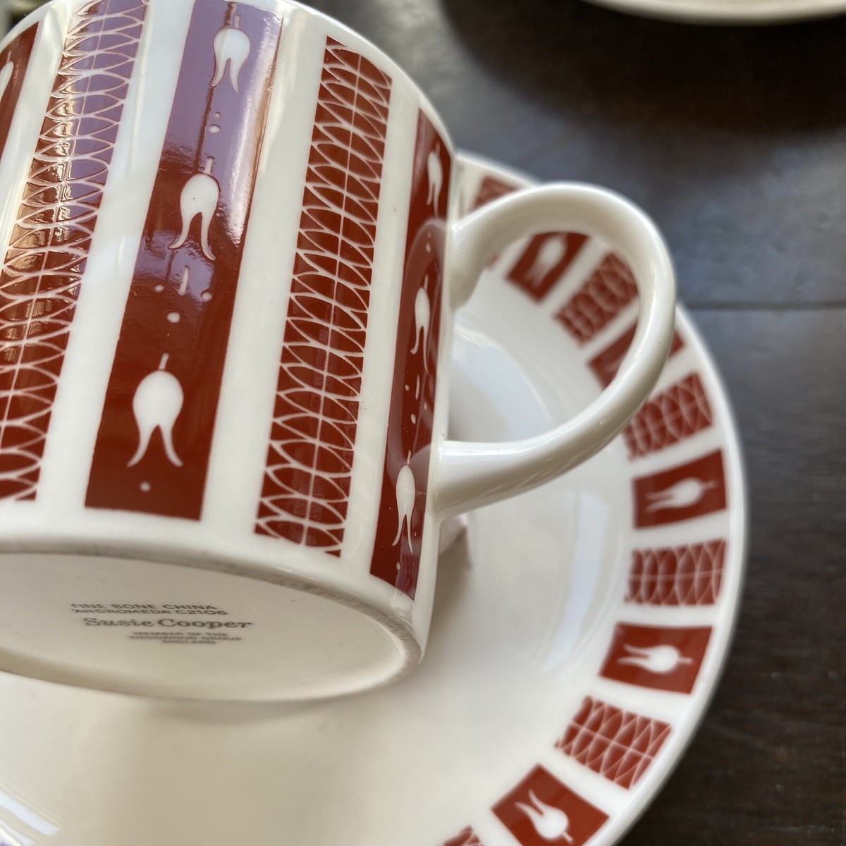 SUSIE Cooper Andromeda Coffee Cup Can Set Espresso Demitasse 