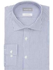 Michael Kors Men Striped Airsoft Strech Shirt Blue 16.5 34-35