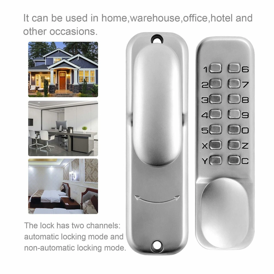 Waterproof Mechanical Digital Door Gate Lock Button Keypad Keyless Code Set UK - Image 4 of 4