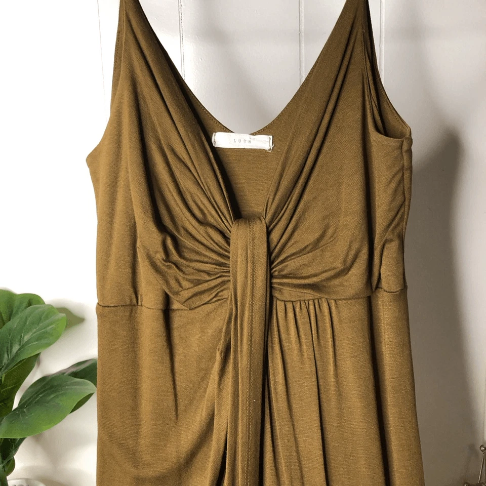 Vestido envolvente con dobladillo asimétrico verde oliva talla mediana exuberante para mujer Foto 3 de 4