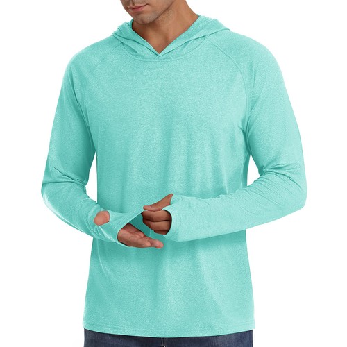 UPF50+ Men's UV Sun Shirts Outdoor Fishing Hoodies Long Sleeve Performance Tops - Picture 13 of 96