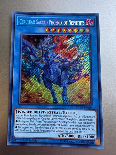 Cerulean Heiliger Phönix von Nephthys HISU-DE006 Hidden Summoners 1. Auflage LP