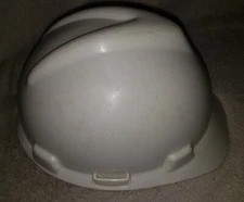 MSA Vintage Front Brim Hard Hat V-Gard  1986 Class B 6 1/2 - 7 3/4 White