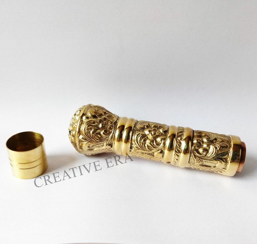 Vintage Nautical Brass Head pillar Handle Only for wooden Walking Stick cane new - Picture 2 of 3
