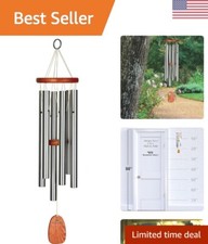 Amazing Grace Wind Chime - 24'' Silver Chime for Outside Patio or Garden Decor