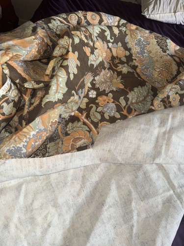 41/2"YDS S. Harris Linens "LOVE OF LIFE" Saloomey 1972 FLORAL Upholstery Fabric - Picture 2 of 24