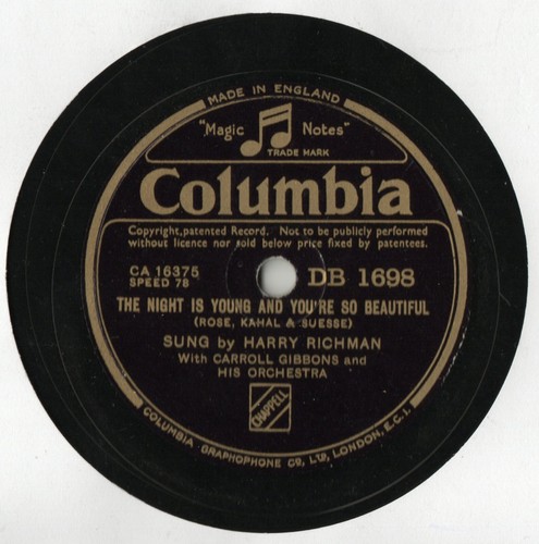 HARRY RICHMAN 10" 78 - PENNIES FROM HEAVEN - THE NIGHT IS YOUNG AND YOUR SO BEAU - Foto 2 di 3