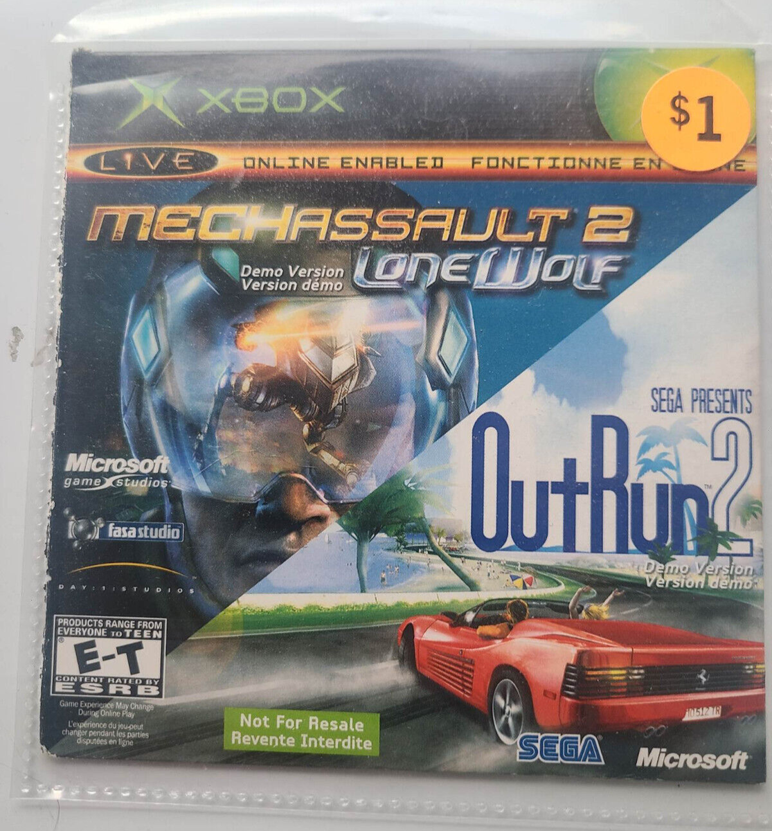 Microsoft Xbox Mechassault 2 Lone Wolf Demo OutRun 2 Demo WITH